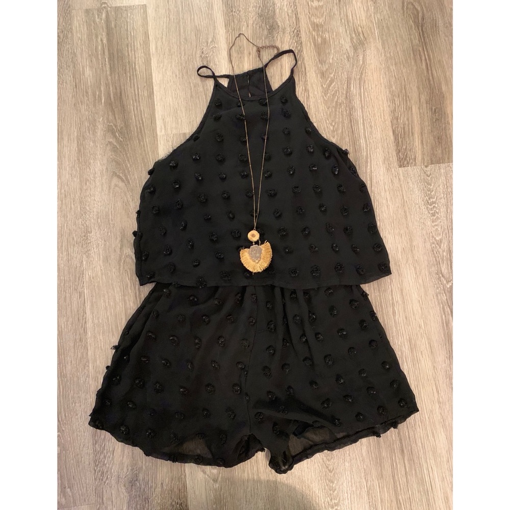 Black Pom Pom Romper